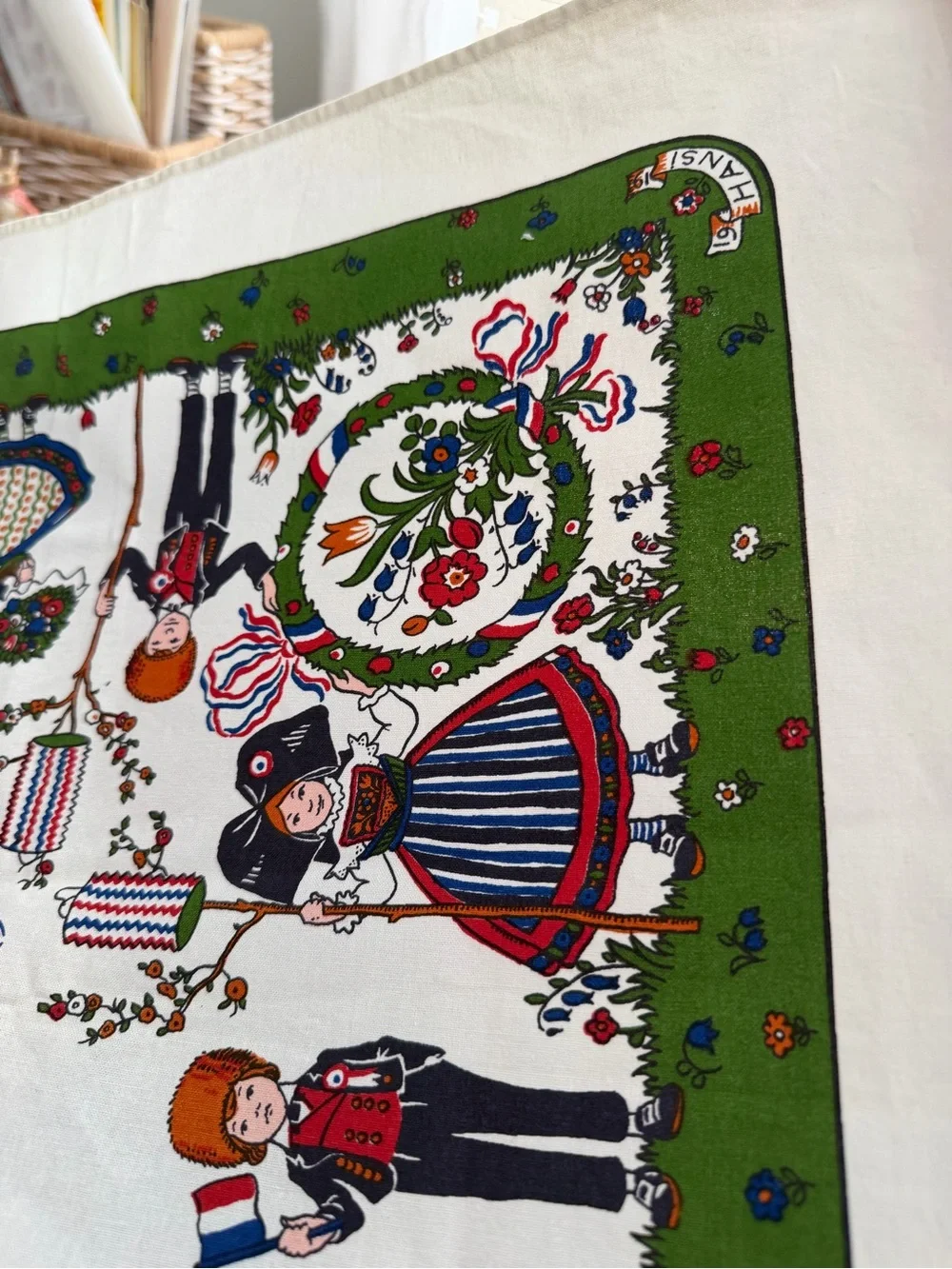 Vintage Beauville Hansi Tablecloth Alsatian Motif